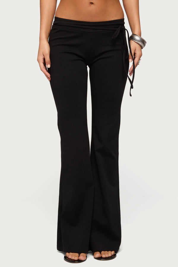 Junipar Waist Tie Flared Trousers