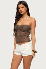 Dangling Charm Sequin Knit Top