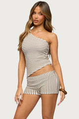 Abril One Shoulder Striped Top