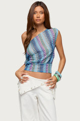Taniya Off Shoulder Zigzag Knit Top