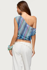 Taniya Off Shoulder Zigzag Knit Top