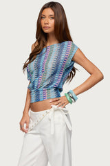 Taniya Off Shoulder Zigzag Knit Top