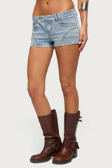 Western Stitch Studded Denim Micro Shorts