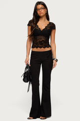 Elza Scalloped Sheer Lace Top