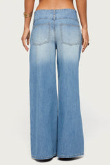 Wide Waistband Low Rise Baggy Jeans