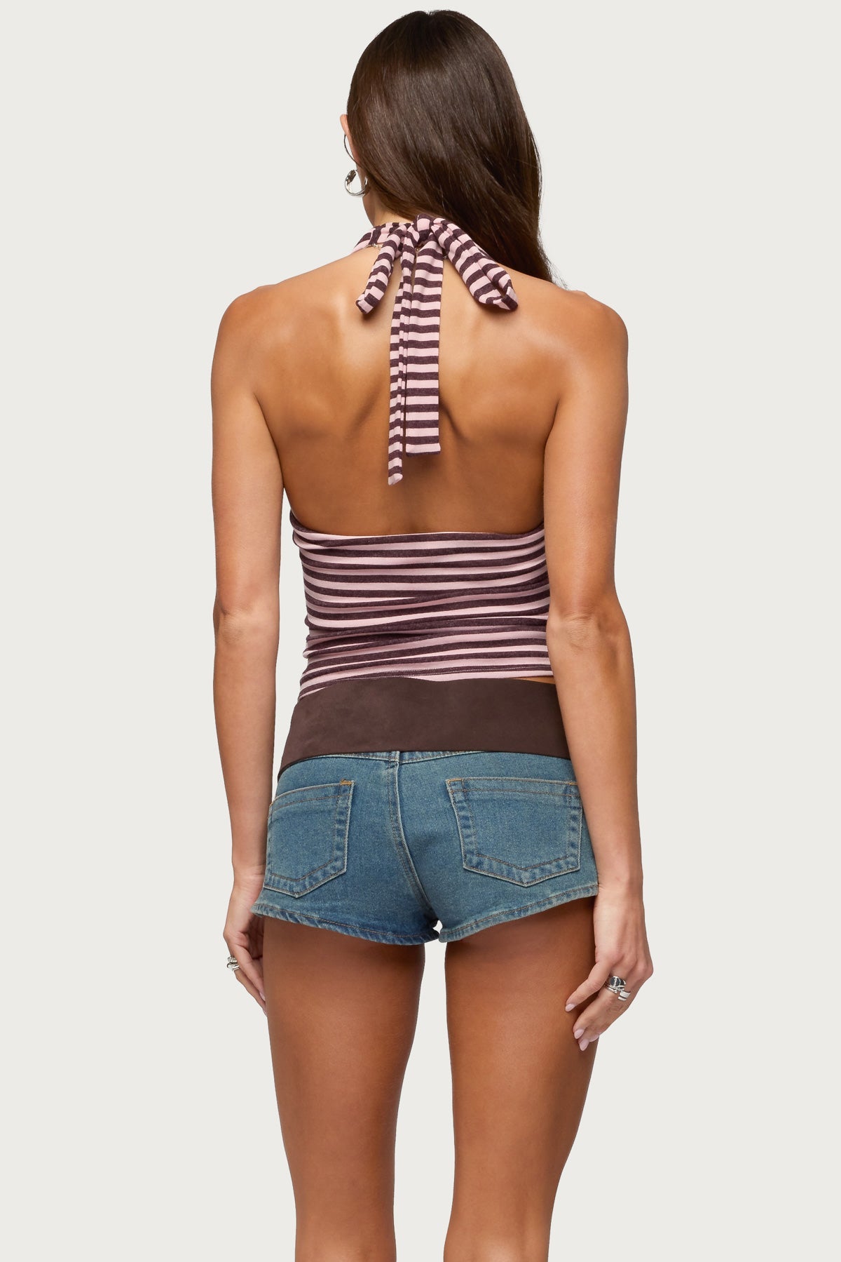 Jena Striped Layered Cowl Neck Top