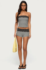 Presley Stripe & Polka Dot Foldover Shorts