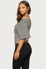 Jadan Striped Off Shoulder Top