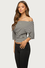Jadan Striped Off Shoulder Top