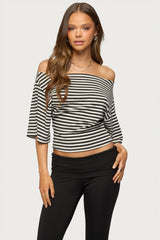 Jadan Striped Off Shoulder Top