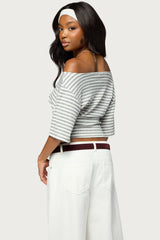 Jadan Striped Off Shoulder Top