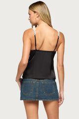 Vikkey Lacey Satin Effect Tank Top