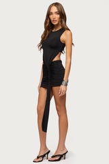 Sash Cutout Mini Dress