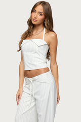 Parker Pinstripe Halter Top