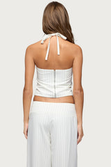 Parker Pinstripe Halter Top