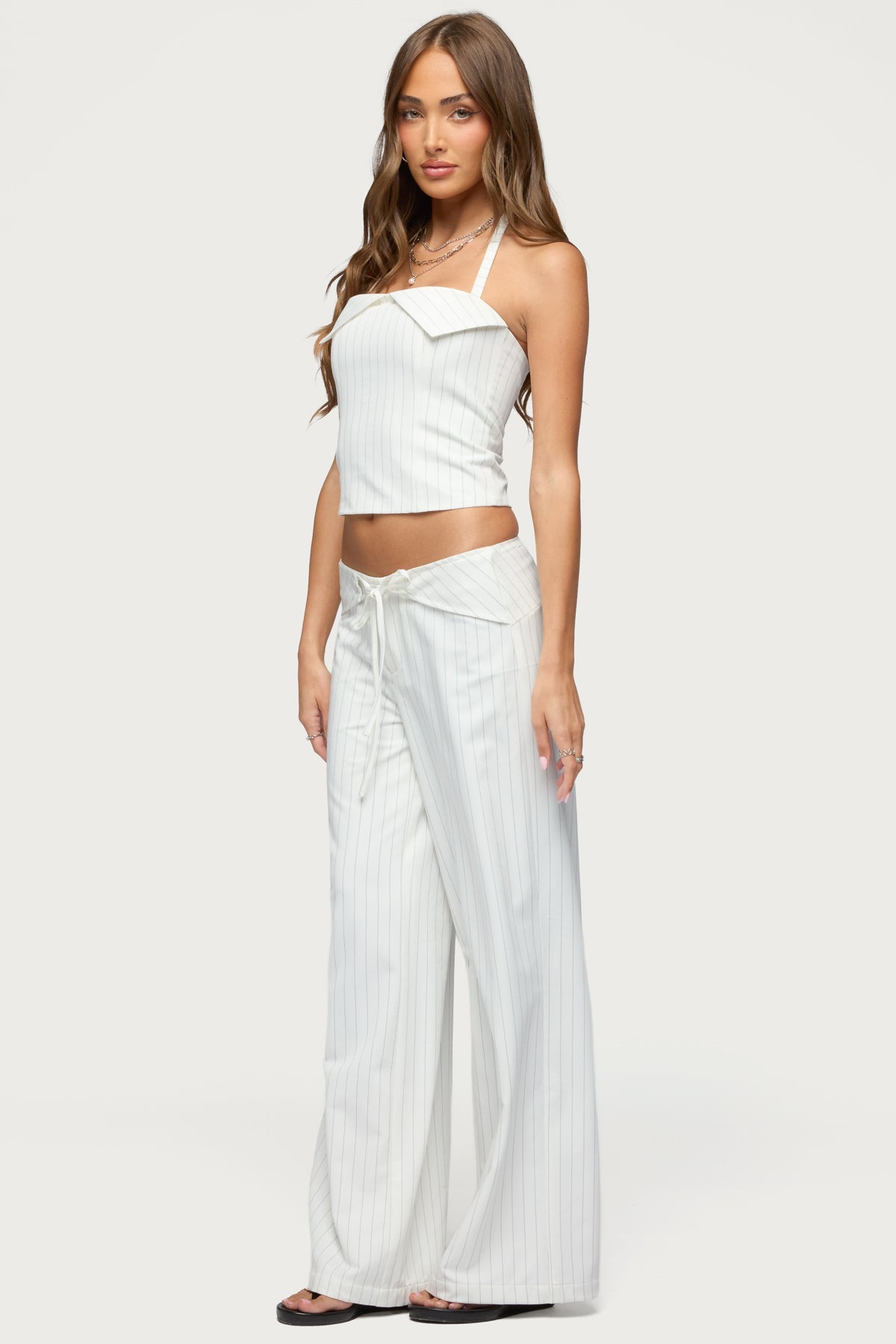 Parker Pinstripe Halter Top