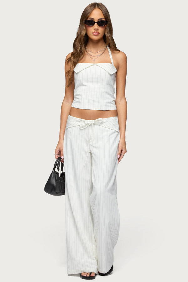 Parker Pinstripe Halter Top