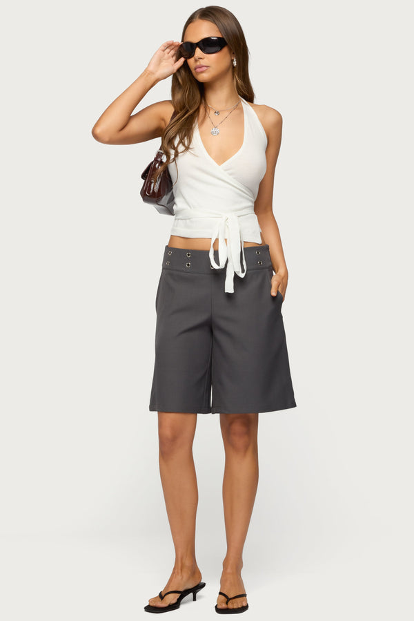 Grommet Low Rise Bermuda Shorts