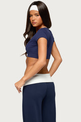Cecey Button Up Crop Top
