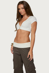 Cecey Button Up Crop Top