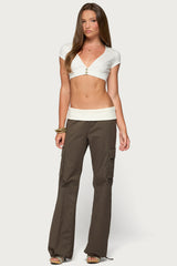 Cecey Button Up Crop Top