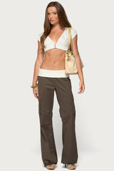 Cecey Button Up Crop Top