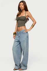 Sherri Braided Strap Halter Top