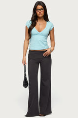 Penelopy Overlap V Neck T Shirt