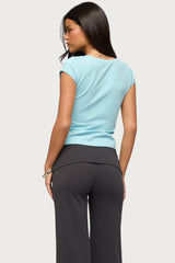 Penelopy Overlap V Neck T Shirt