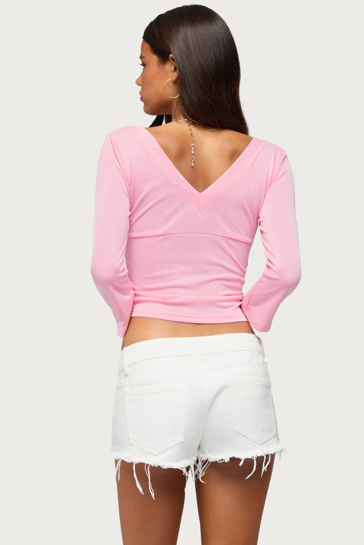 Mar V Neck Quarter Sleeve Top