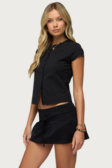 Yelena Lacey Button Up Top