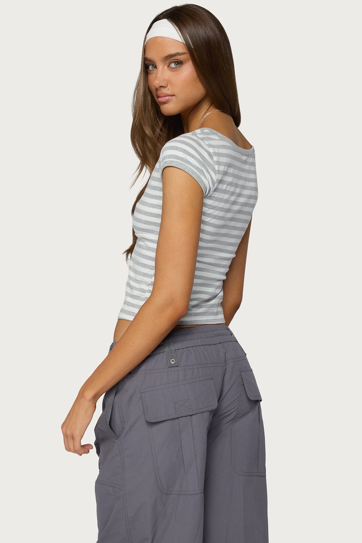 Laia Striped V Neck T Shirt