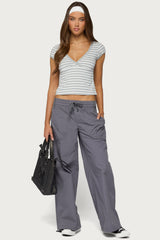 Kathleen Oversized Cotton Cargo Trousers