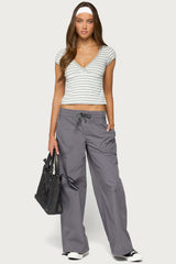 Kathleen Oversized Cotton Cargo Trousers