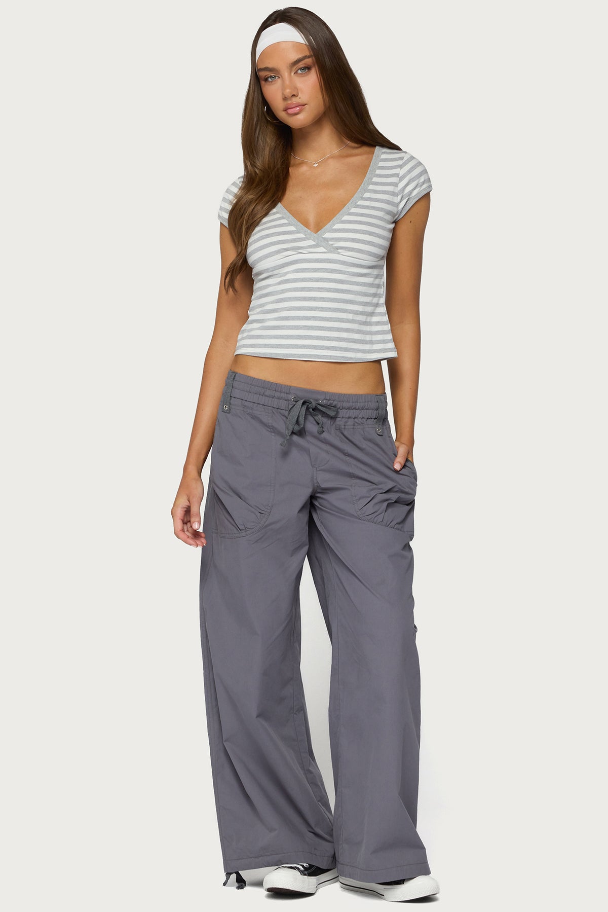 Laia Striped V Neck T Shirt