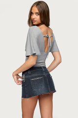 Betee Cinched Plunge Neck Top