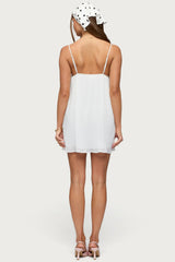 Lacey Pleated Chiffon Mini Dress