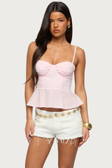 Peplum Linen Look Corset