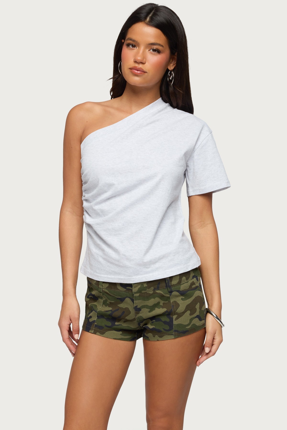 Yurey Gathered One Shoulder Top