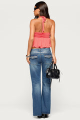 Kristina Gathered Bubble Halter Top