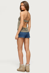 Bowey Draped Cutout Strapless Top