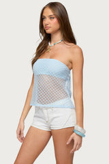 Chelce Back Cutout Crochet Top