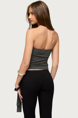 Margotte Striped Strapless Top