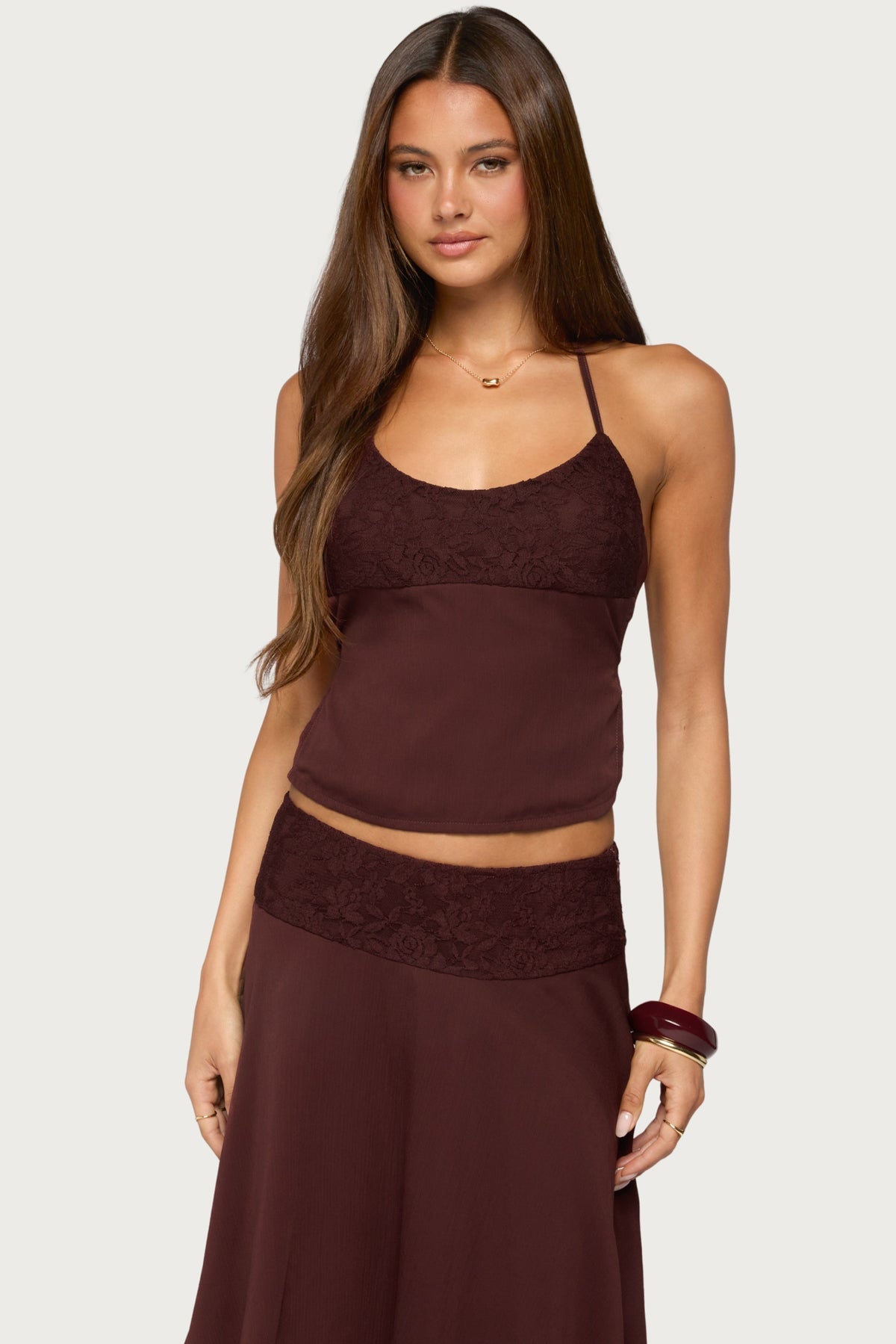 Evia Lacey Backless Halter Top