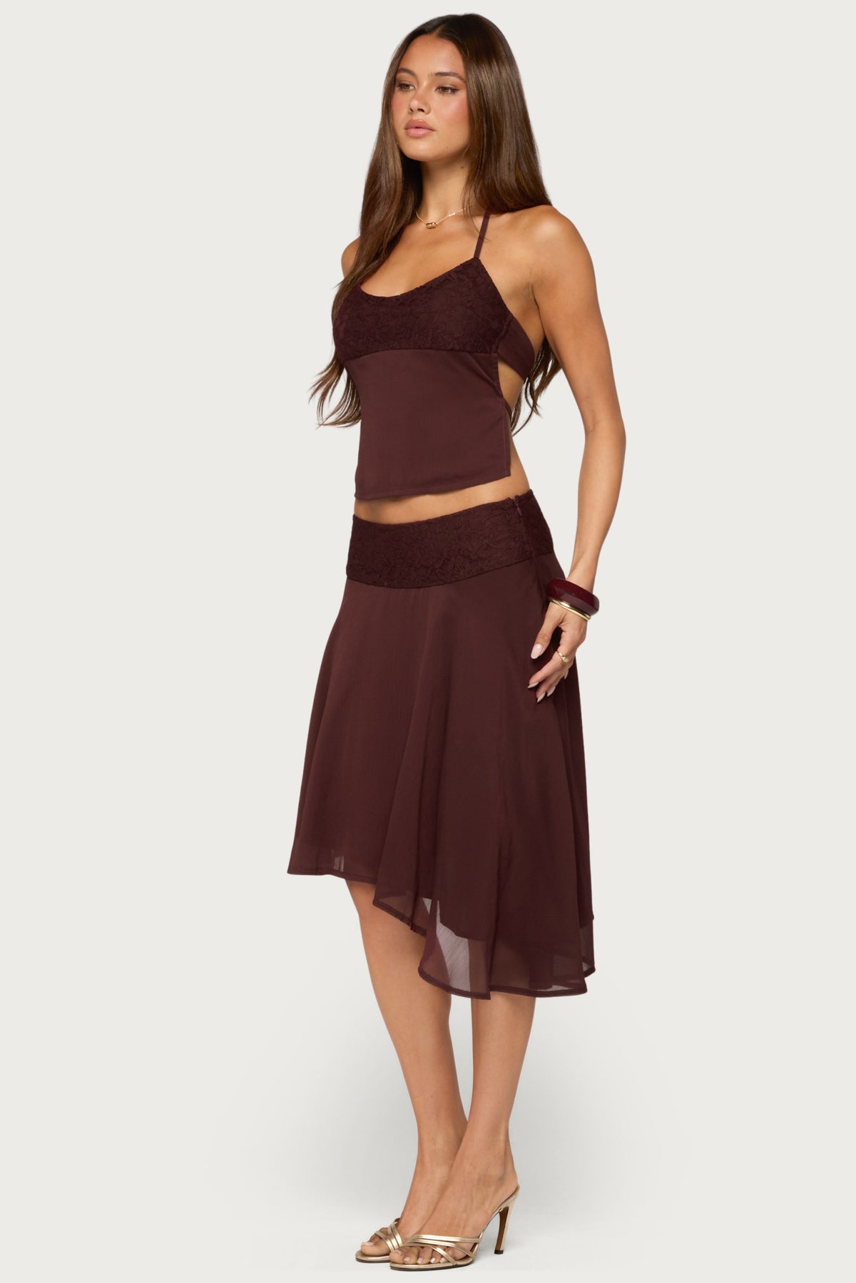 Evia Lacey Backless Halter Top
