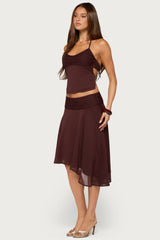Evia Lacey Asymmetric Midi Skirt