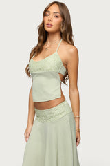 Evia Lacey Backless Halter Top