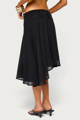 Evia Lacey Asymmetric Midi Skirt