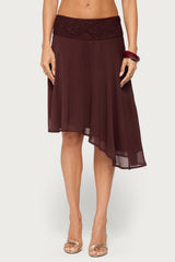 Evia Lacey Asymmetric Midi Skirt