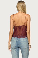 Ottilie Lace & Satin Effect Top